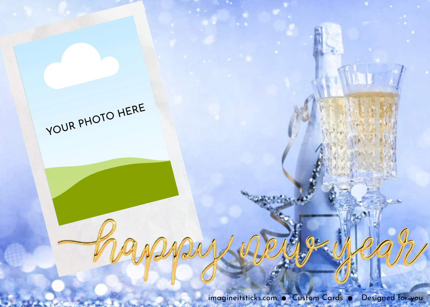 Merry Christmas/Happy New Year Double Sided Photo Card