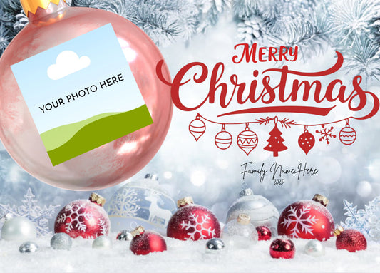 Merry Christmas/Happy New Year Double Sided Photo Card